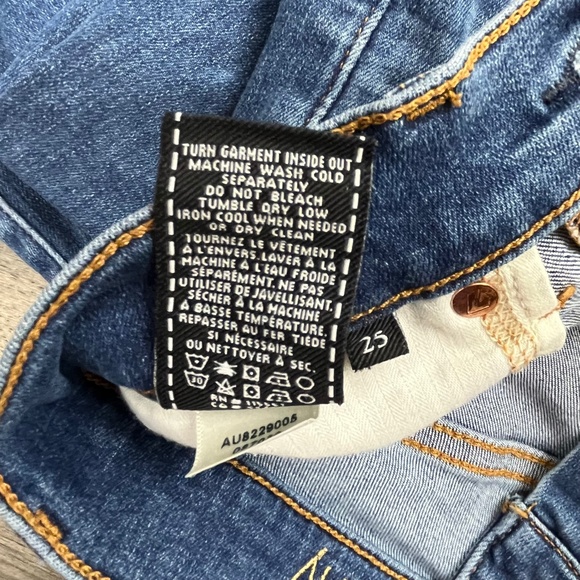 7 For All Mankind Distressed Skinny Jeans Pants Denim ((size 25)) - Picture 8 of 8